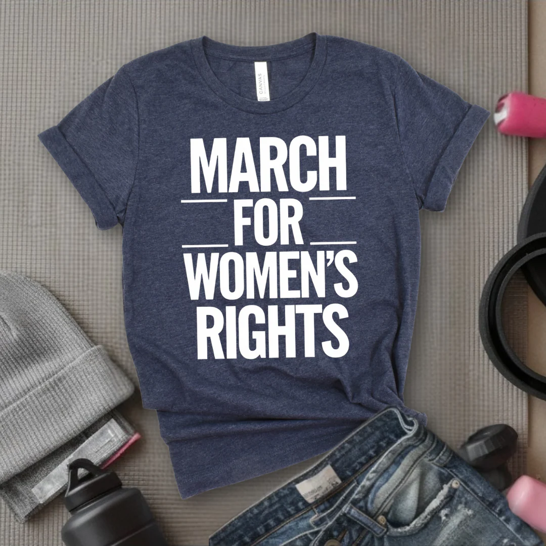 March for Women's Rights - Women's March T-Shirt - Women's History Month Tee - Unisex Jersey Short Sleeve Shirt - Gift for Feminists - Bella Canvas 3001 - Image 4