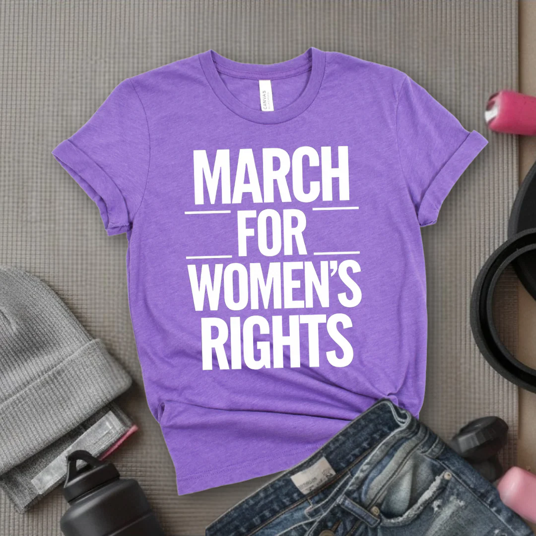 March for Women's Rights - Women's March T-Shirt - Women's History Month Tee - Unisex Jersey Short Sleeve Shirt - Gift for Feminists - Bella Canvas 3001 - Image 5