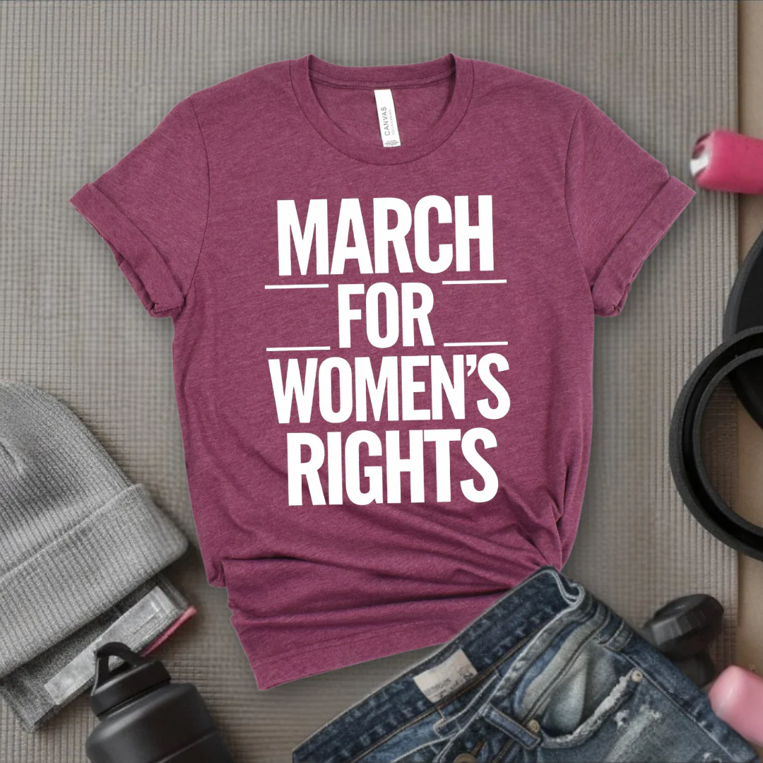 March for Women's Rights - Women's March T-Shirt - Women's History Month Tee - Unisex Jersey Short Sleeve Shirt - Gift for Feminists - Bella Canvas 3001 - Image 6