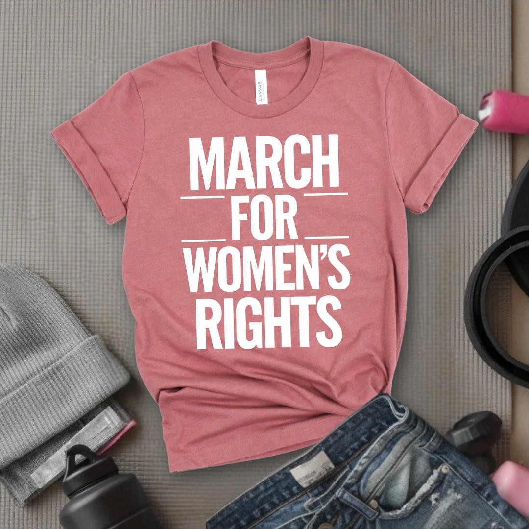 March for Women's Rights - Women's March T-Shirt - Women's History Month Tee - Unisex Jersey Short Sleeve Shirt - Gift for Feminists - Bella Canvas 3001 - Image 7