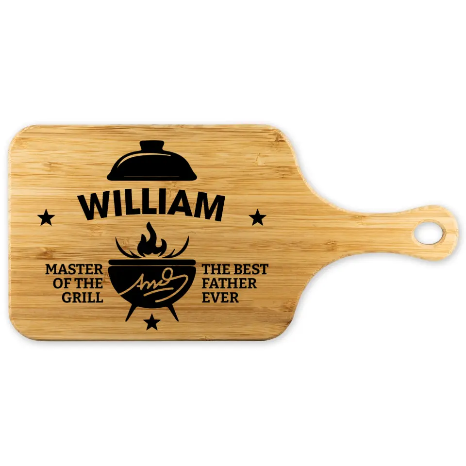 Master Of The Grill The Best Father Personalized Cutting Board - Image 2