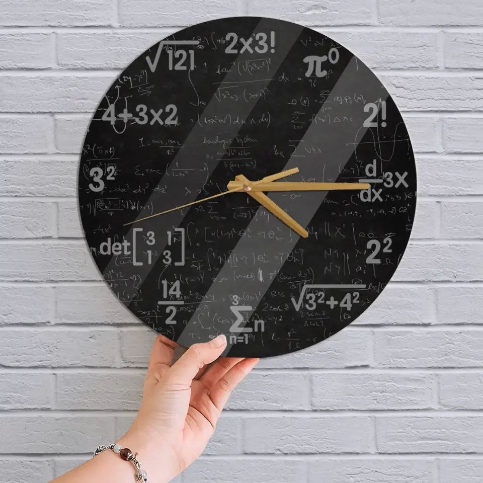 Mathematics, Math Formulas Icons, Wall Clock, Classroom Decor Gift For Teacher Math Lovers | 309IHPBNWC269 - Image 2