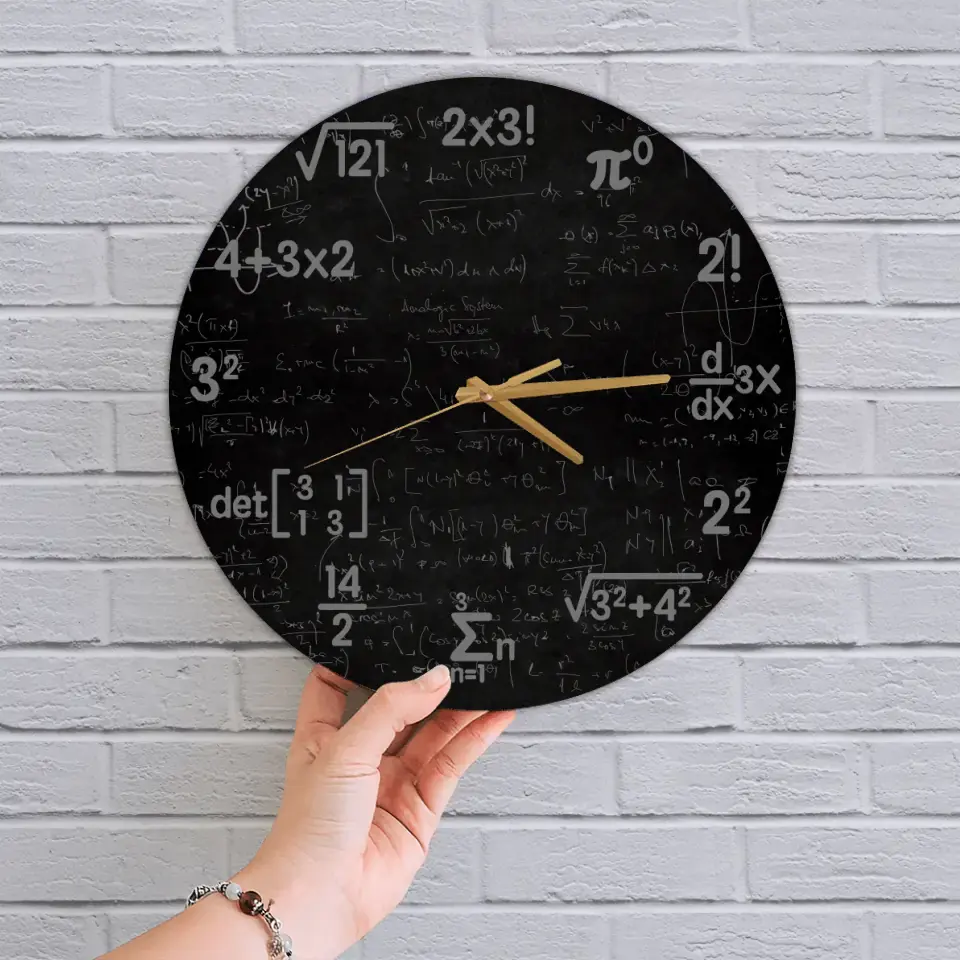 Mathematics, Math Formulas Icons, Wall Clock, Classroom Decor Gift For Teacher Math Lovers | 309IHPBNWC269 - Image 3
