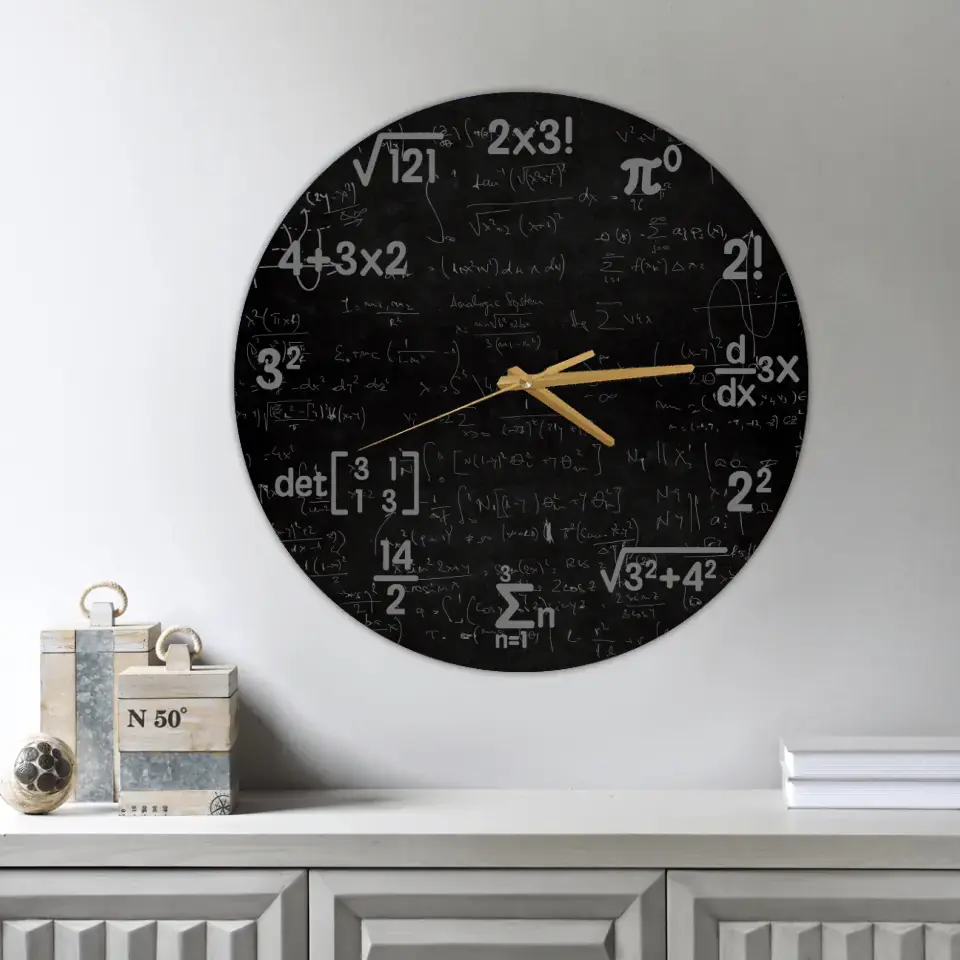 Mathematics, Math Formulas Icons, Wall Clock, Classroom Decor Gift For Teacher Math Lovers | 309IHPBNWC269 - Image 4
