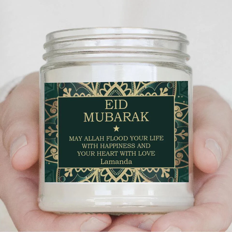 May Allah Flood Your Life With Happiness Custom Candle Gift For Eid Mubarak - Image 2