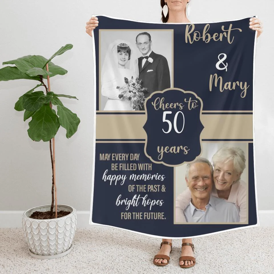May Every Day Be Filled With Happy Memories - Best Anniversary Gifts for Her/ Personalized Fleece Blanket - 209IHNNPBL639 - Image 2