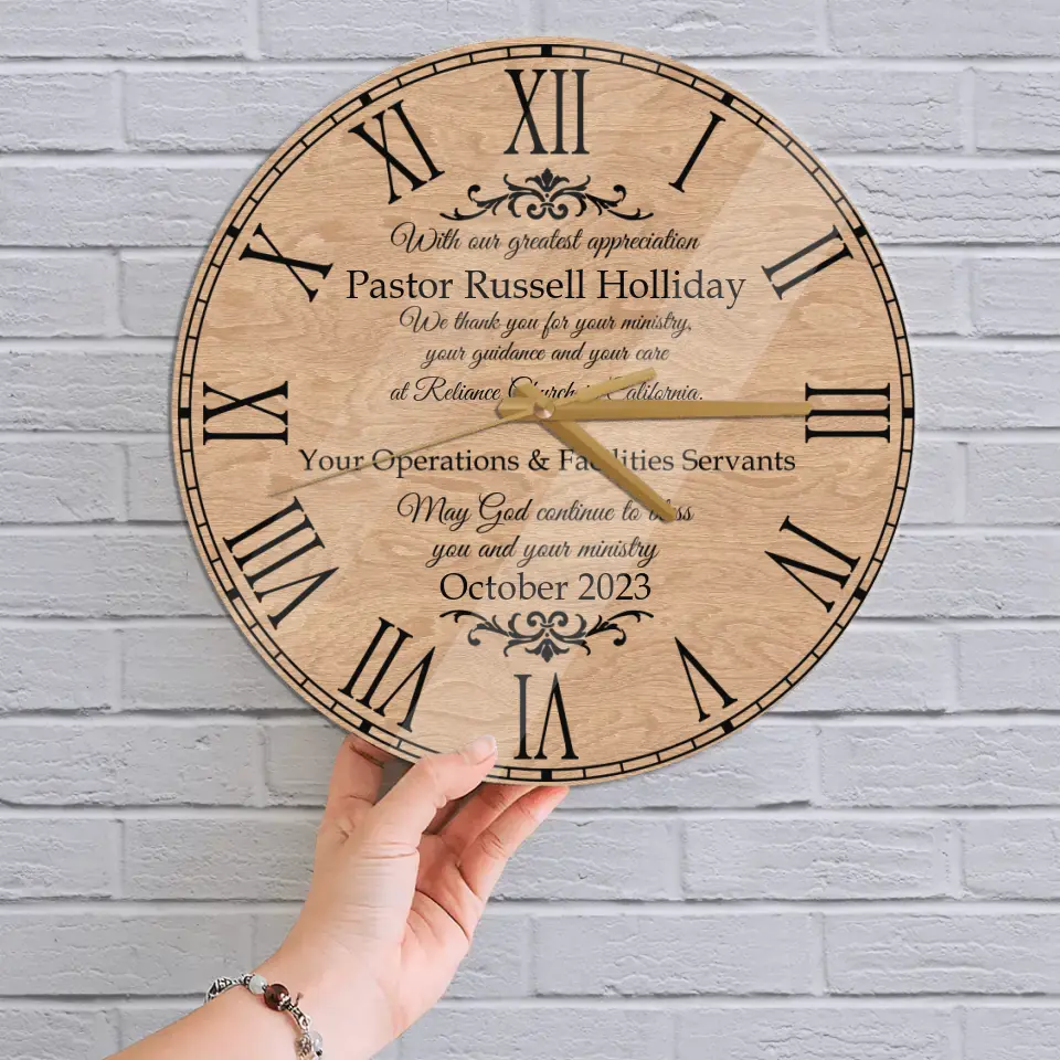 May God Continue To Bless You and Your Ministry, Personalized Wall Clock, Gift For Pastor | 309IHPLNWC628 - Image 2