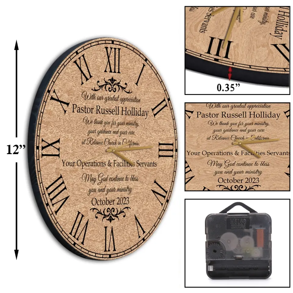 May God Continue To Bless You and Your Ministry, Personalized Wall Clock, Gift For Pastor | 309IHPLNWC628 - Image 3