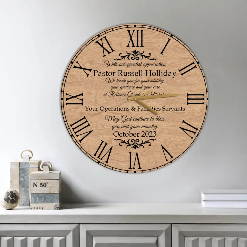 May God Continue To Bless You and Your Ministry, Personalized Wall Clock, Gift For Pastor | 309IHPLNWC628 - Image 4