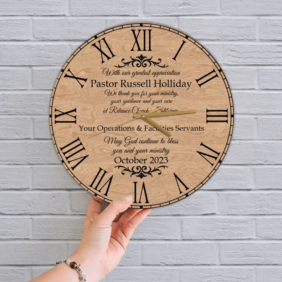 May God Continue To Bless You and Your Ministry, Personalized Wall Clock, Gift For Pastor | 309IHPLNWC628 - Image 5