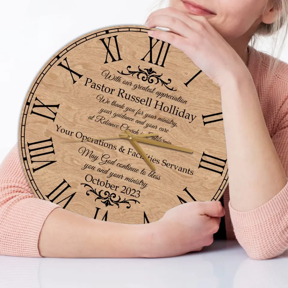 May God Continue To Bless You and Your Ministry, Personalized Wall Clock, Gift For Pastor | 309IHPLNWC628 - Image 6