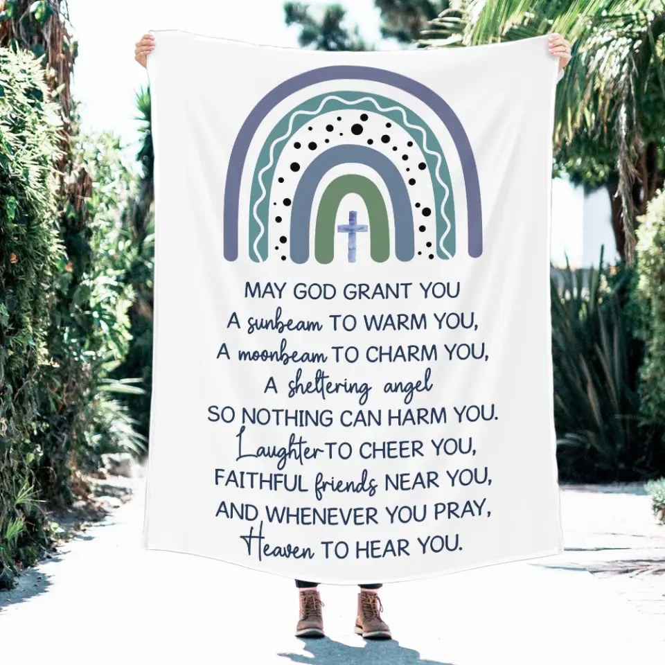 May God Grant You - Christian Quote - Personalized Blanket - Baptism Gifts, First Communion Gifts for Baby Girls, Baby Boys - Image 3