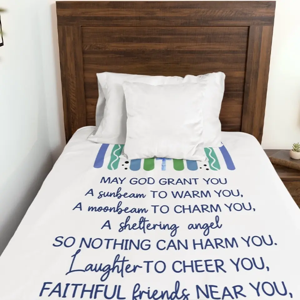 May God Grant You - Christian Quote - Personalized Blanket - Baptism Gifts, First Communion Gifts for Baby Girls, Baby Boys - Image 4