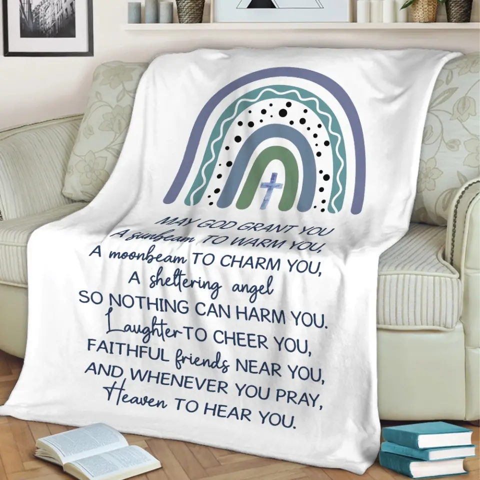 May God Grant You - Christian Quote - Personalized Blanket - Baptism Gifts, First Communion Gifts for Baby Girls, Baby Boys - Image 5