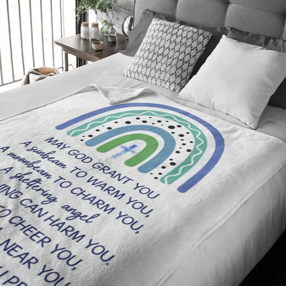 May God Grant You - Christian Quote - Personalized Blanket - Baptism Gifts, First Communion Gifts for Baby Girls, Baby Boys - Image 6