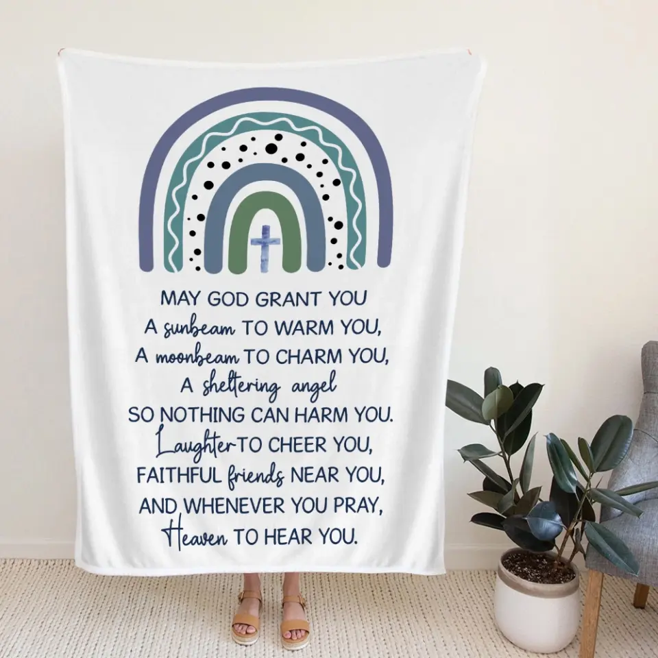 May God Grant You - Christian Quote - Personalized Blanket - Baptism Gifts, First Communion Gifts for Baby Girls, Baby Boys - Image 7