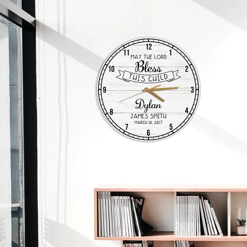 May The Lord Bless This Child Personalized Wall Clock - Image 6