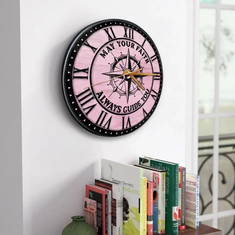 May Your Faith Always Guide You - Custom Wooden Color Background - Confirmed in Christ Gift - Wall Clock - Christian Gifts for Men Boys - Image 8