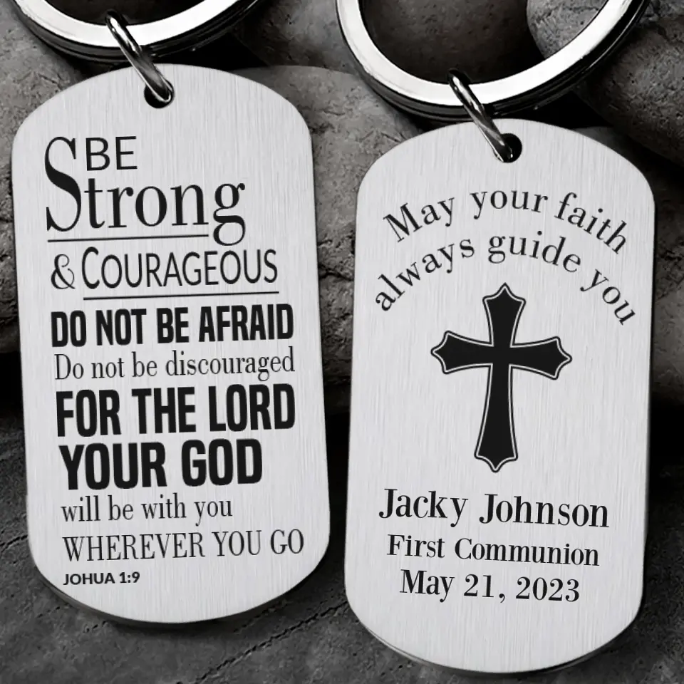 May Your Faith Always Guide You First Communion Personalized Stainless Keychain - Image 2