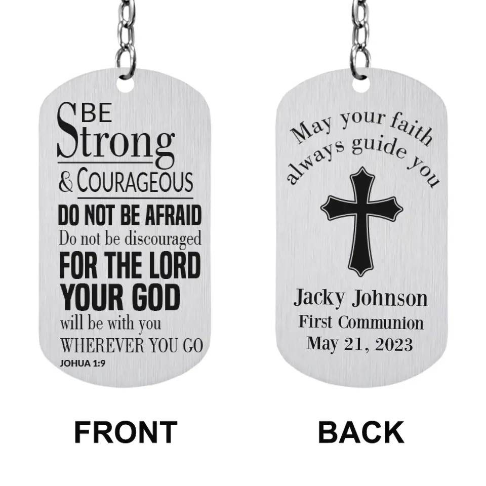 May Your Faith Always Guide You First Communion Personalized Stainless Keychain - Image 3