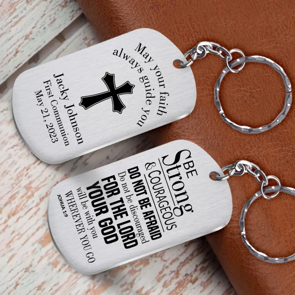 May Your Faith Always Guide You First Communion Personalized Stainless Keychain - Image 5