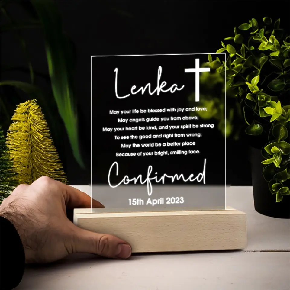 May Your Life Blessed With Joy And Love - Personalized 3D LED Light - Confirmation Gift - Image 5