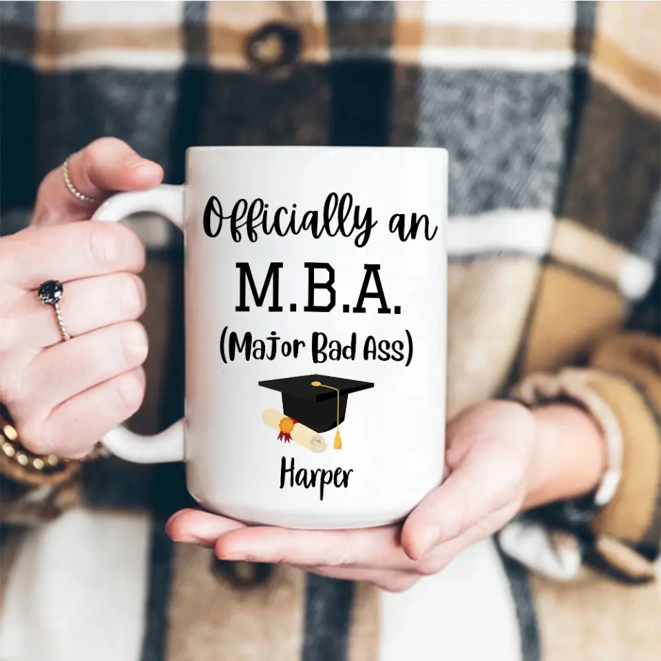 MBA Official Major Bad Ass Personalized White Mug Graduation Gift - Image 10