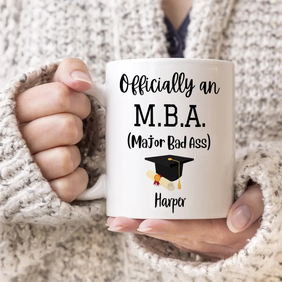 MBA Official Major Bad Ass Personalized White Mug Graduation Gift - Image 2