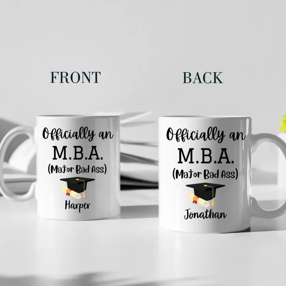 MBA Official Major Bad Ass Personalized White Mug Graduation Gift - Image 3