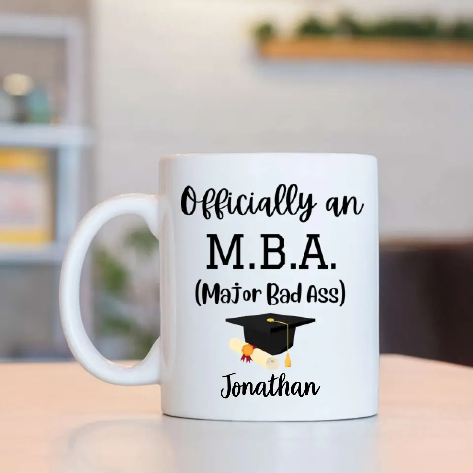 MBA Official Major Bad Ass Personalized White Mug Graduation Gift - Image 4