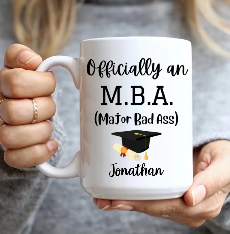 MBA Official Major Bad Ass Personalized White Mug Graduation Gift - Image 8