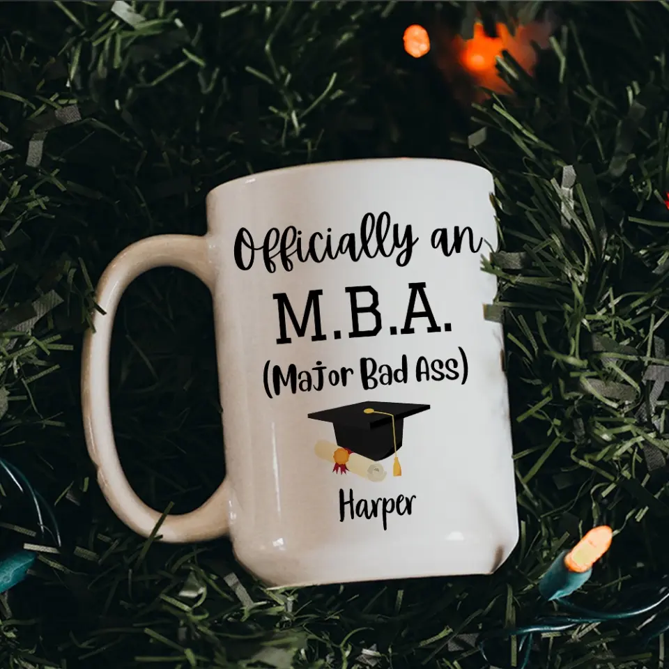 MBA Official Major Bad Ass Personalized White Mug Graduation Gift - Image 9
