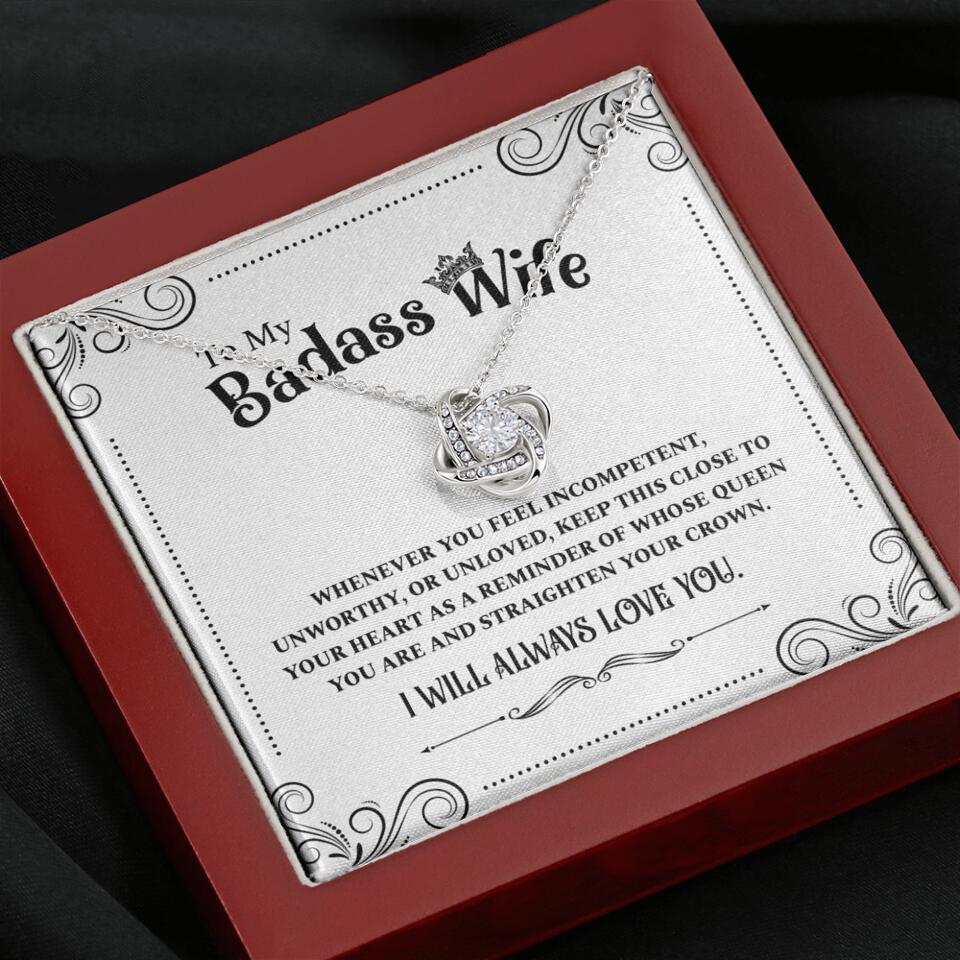 Meaningful Message To My Badass Wife Girlfriend Custom Necklace Anniversary Gift For Her - Image 13