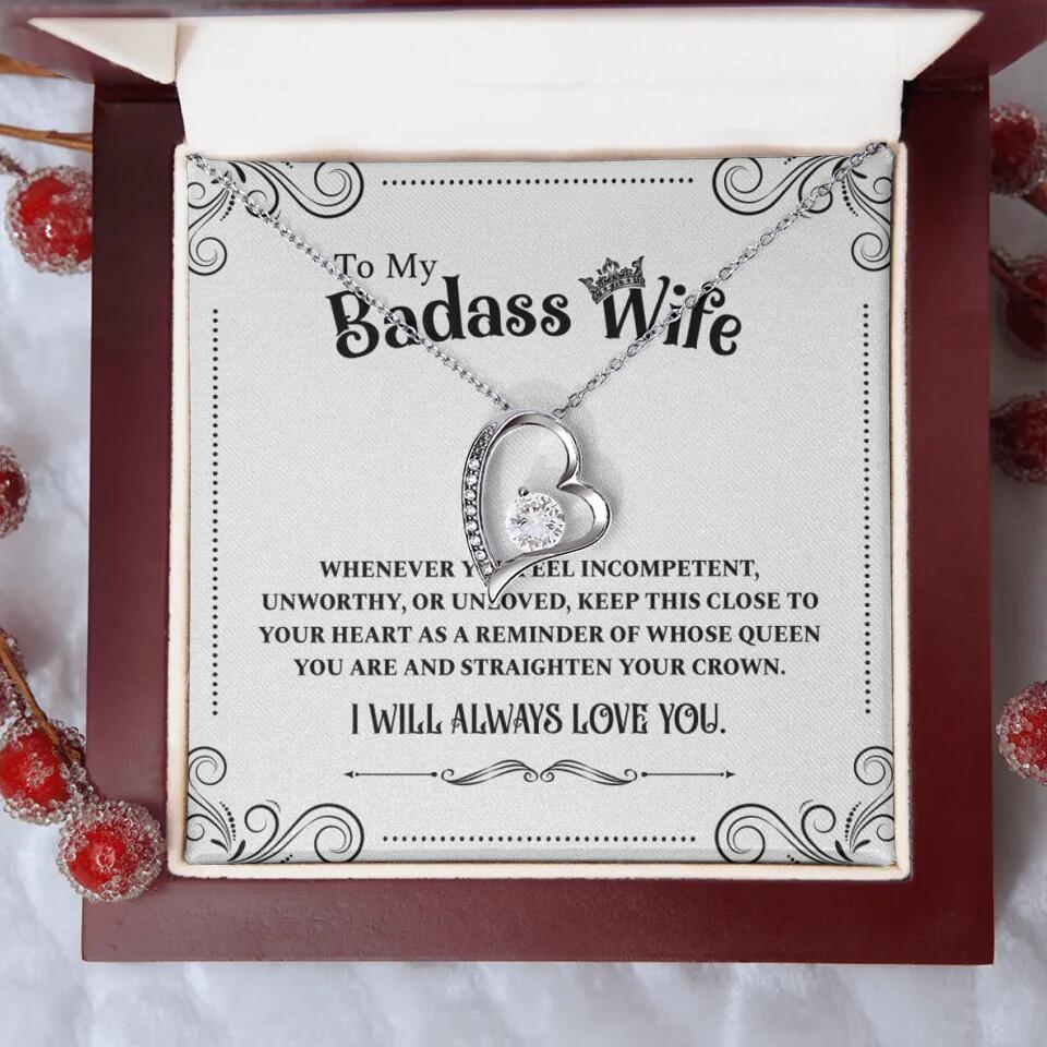 Meaningful Message To My Badass Wife Girlfriend Custom Necklace Anniversary Gift For Her - Image 27