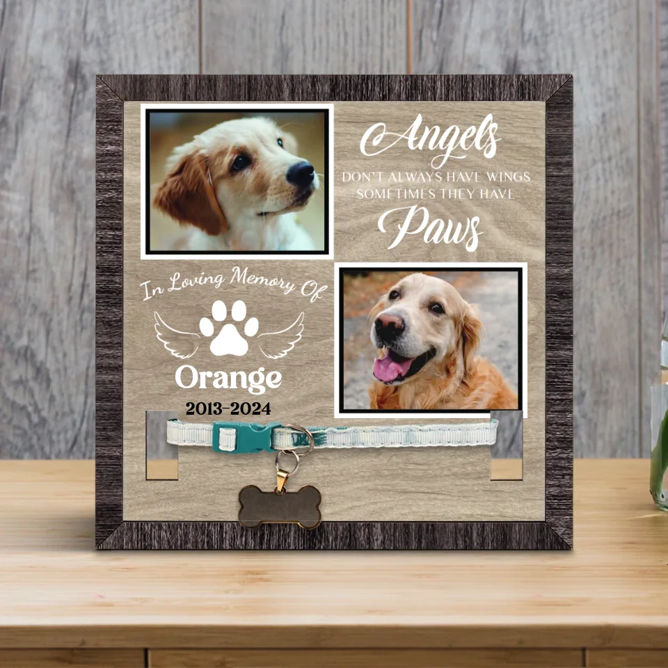 Memorial Dog Collar Frame - Personalized Photo Pet Loss Frame - Image 2
