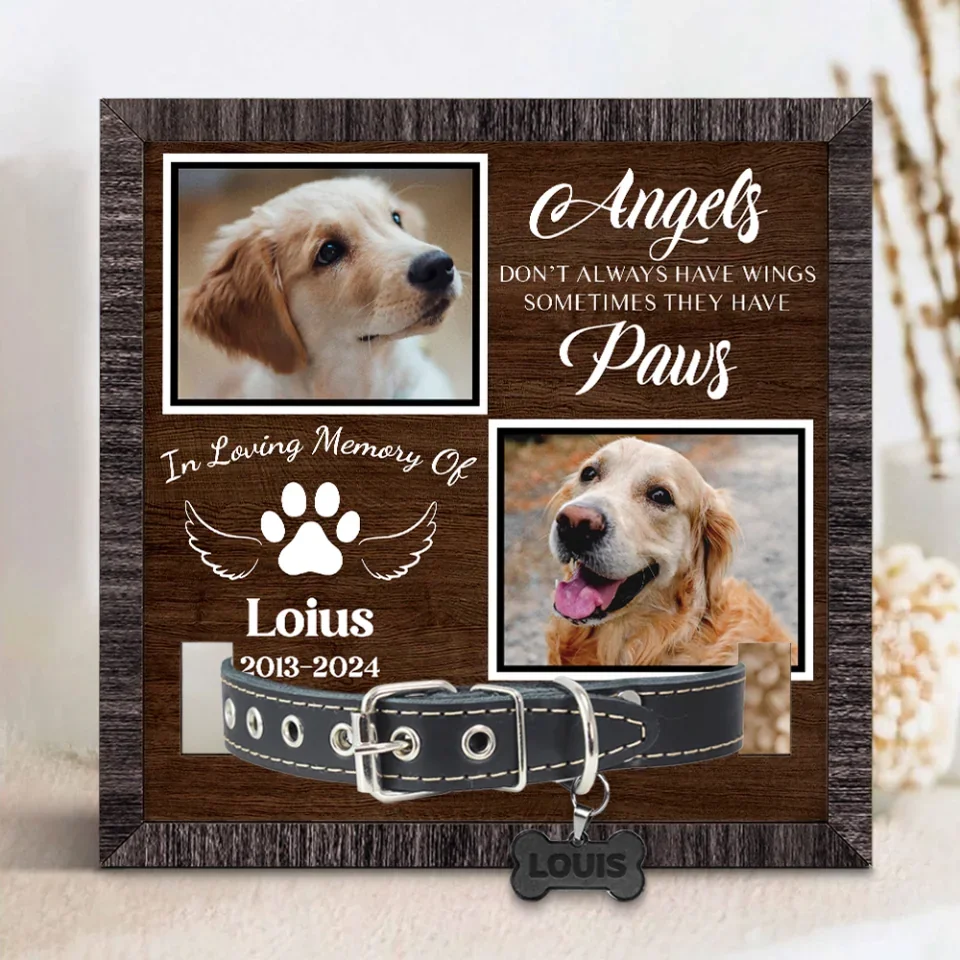 Memorial Dog Collar Frame - Personalized Photo Pet Loss Frame - Image 3
