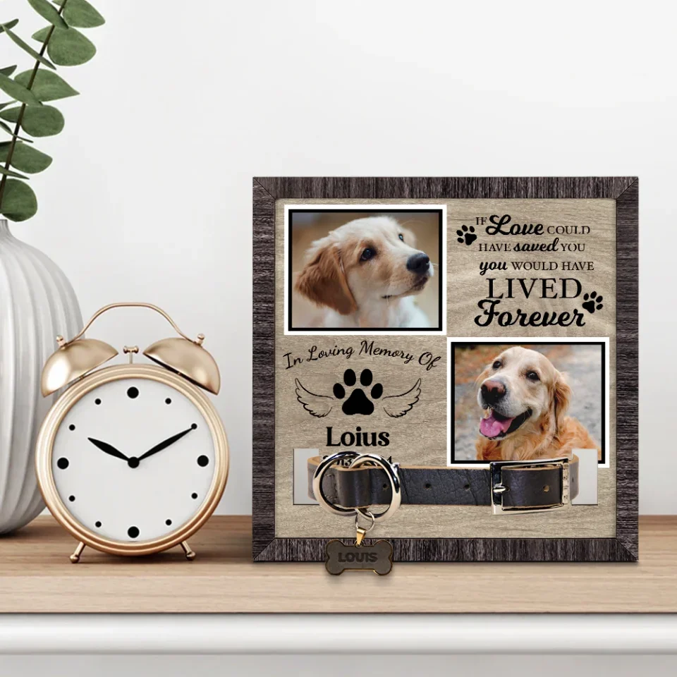 Memorial Dog Collar Frame - Personalized Photo Pet Loss Frame - Image 4