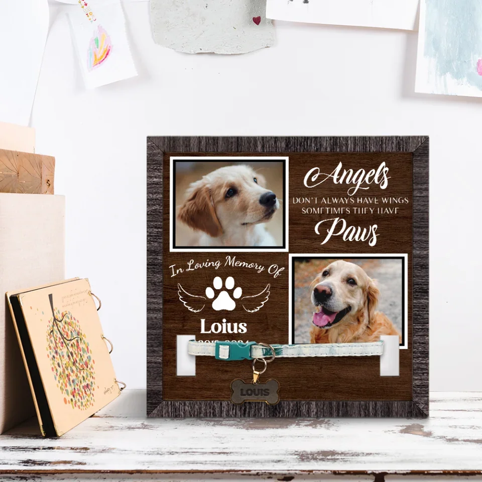 Memorial Dog Collar Frame - Personalized Photo Pet Loss Frame - Image 8