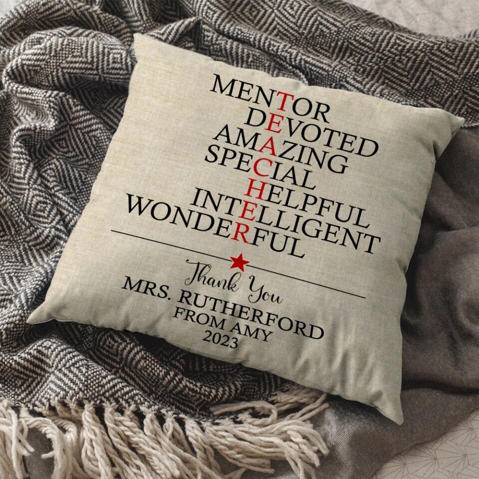 Mentor Devoted Amazing Special Helpful Intelligent Wonderful - Personalized Pillow - Image 6