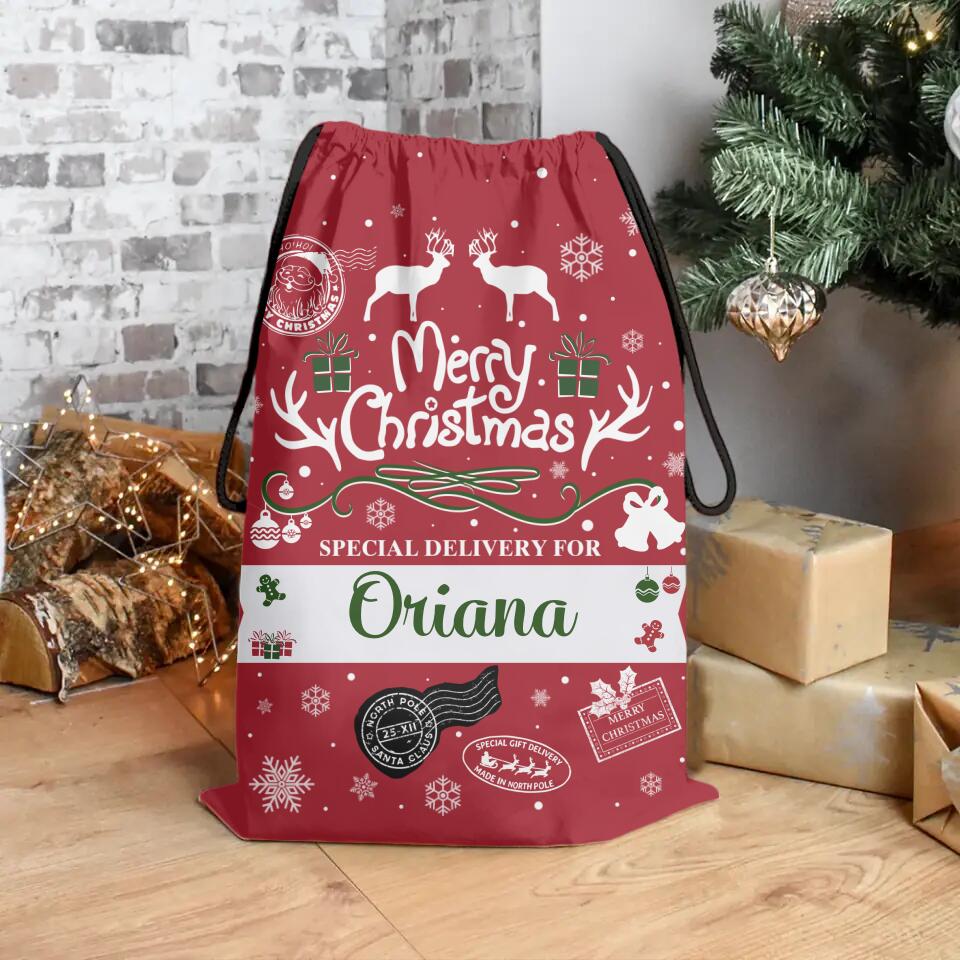 Merry Chrismast Special Gift Delivery - Personalized Christmas Sack Bag - Image 4
