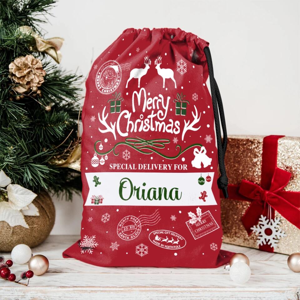 Merry Chrismast Special Gift Delivery - Personalized Christmas Sack Bag - Image 5