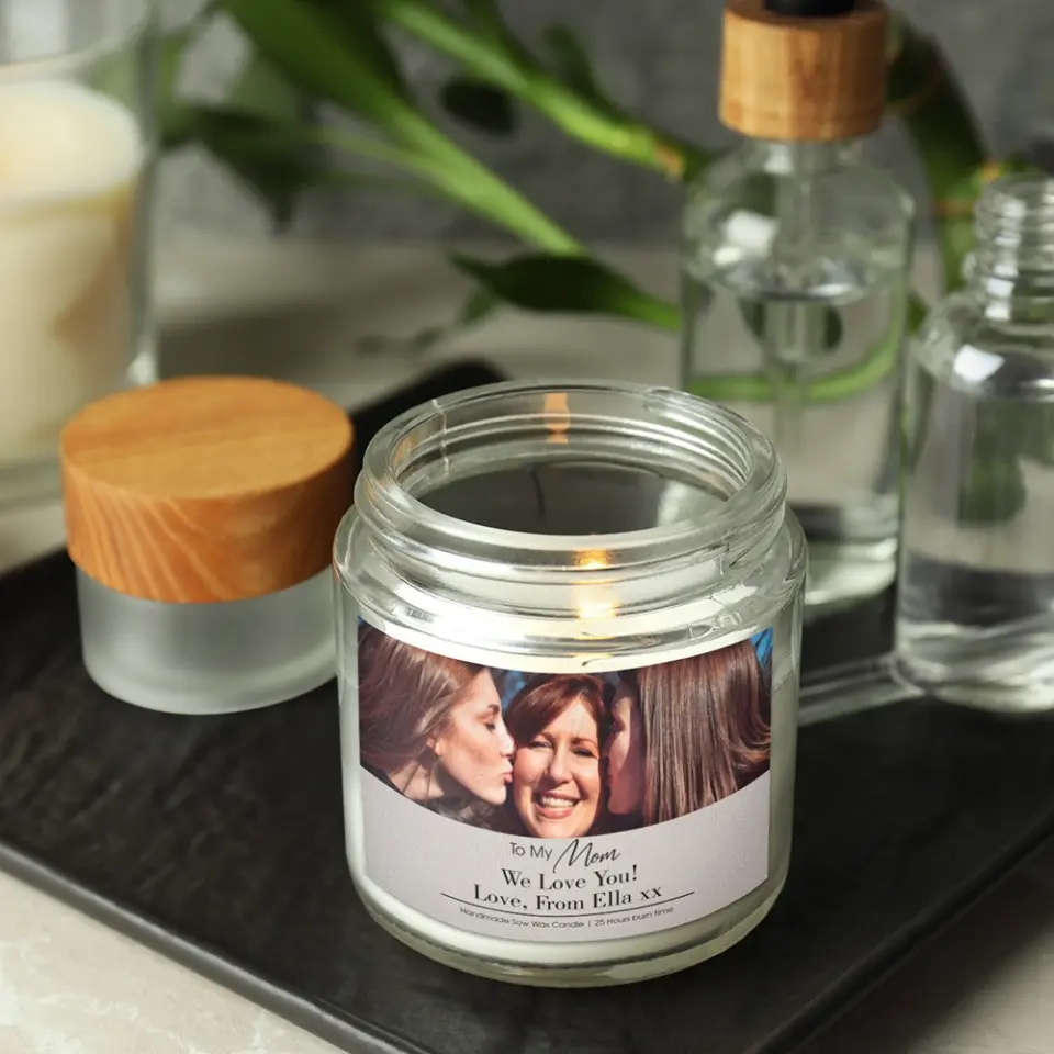 Merry Christmas Mom Personalized Scented Candle - Image 4