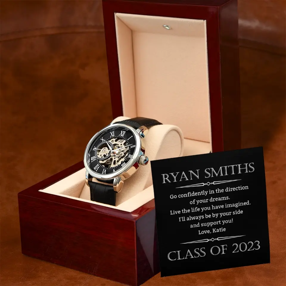 Message from Girlfriend to Boyfriend on Graduation - I'll Always Be By Your Side - Personalized Watch - Image 4