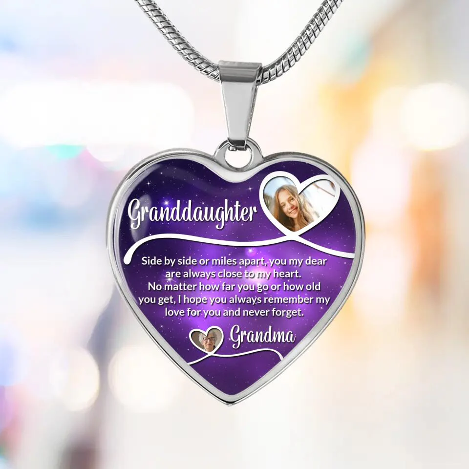 Message From Grandma To Granddaughter Galaxy Style Custom Necklace Keychain Birthday Gift - Image 5