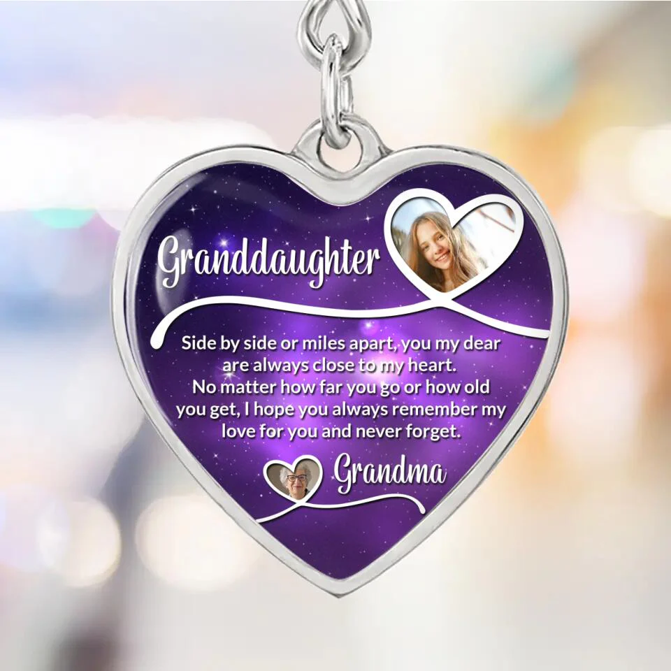 Message From Grandma To Granddaughter Galaxy Style Custom Necklace Keychain Birthday Gift - Image 7