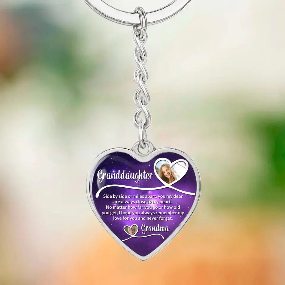 Message From Grandma To Granddaughter Galaxy Style Custom Necklace Keychain Birthday Gift - Image 8