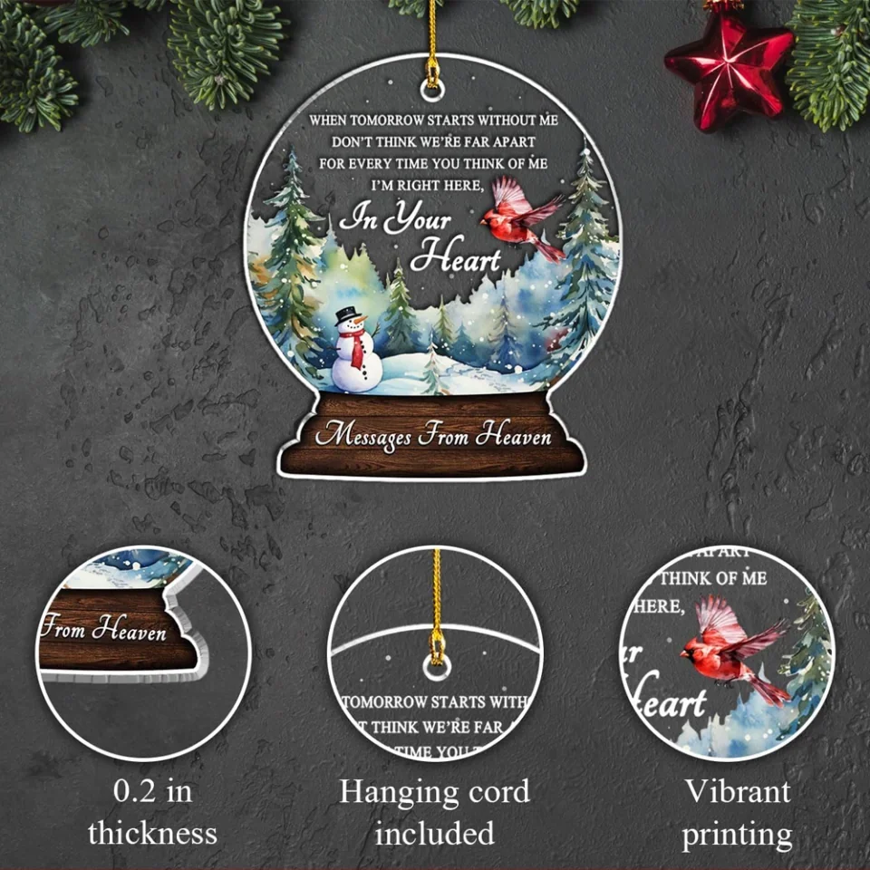 Messages from Heaven Ornaments - Bereavement Remembrance Christmas Acrylic Ornament - Memorial Sympathy Gift for Loss of Loved Ones -  Xmas Hanging Decorations - Image 5