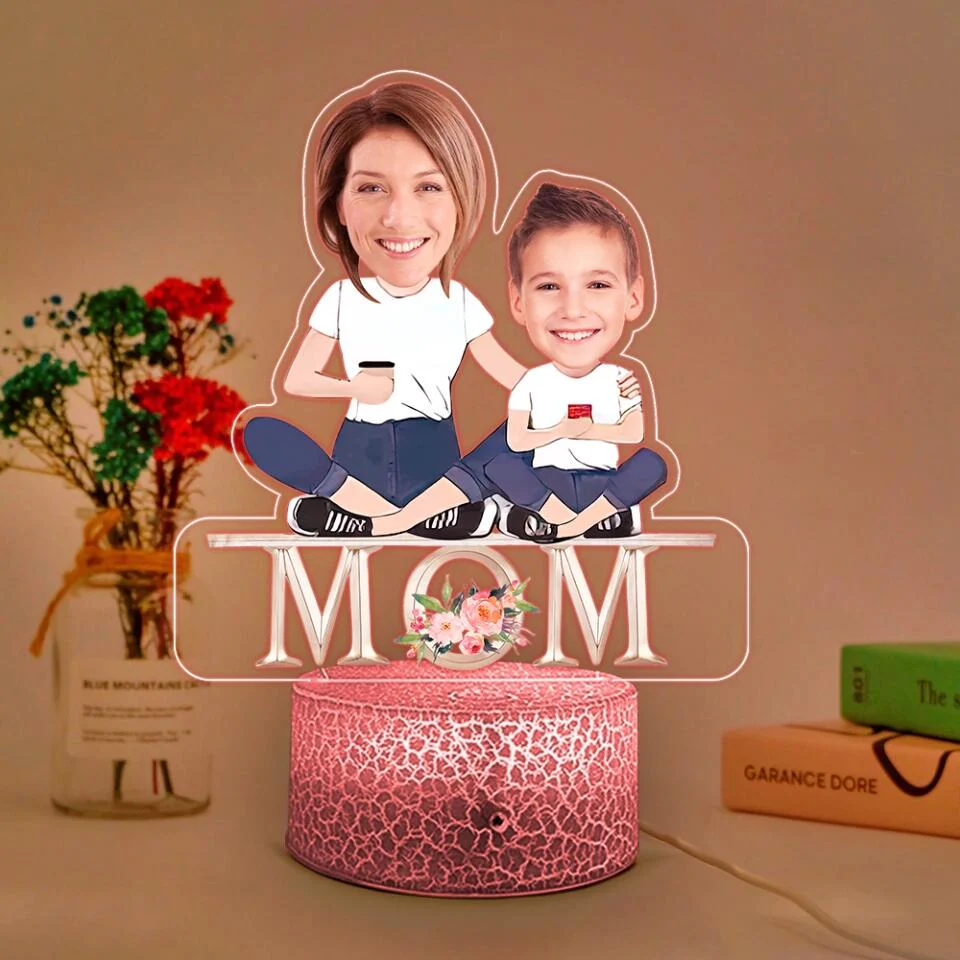 Mom And Kid At A Happy Place Personalized Printed Night Light - Image 4