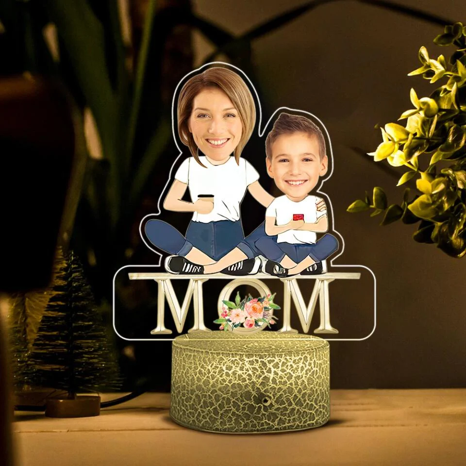 Mom And Kid At A Happy Place Personalized Printed Night Light - Image 5