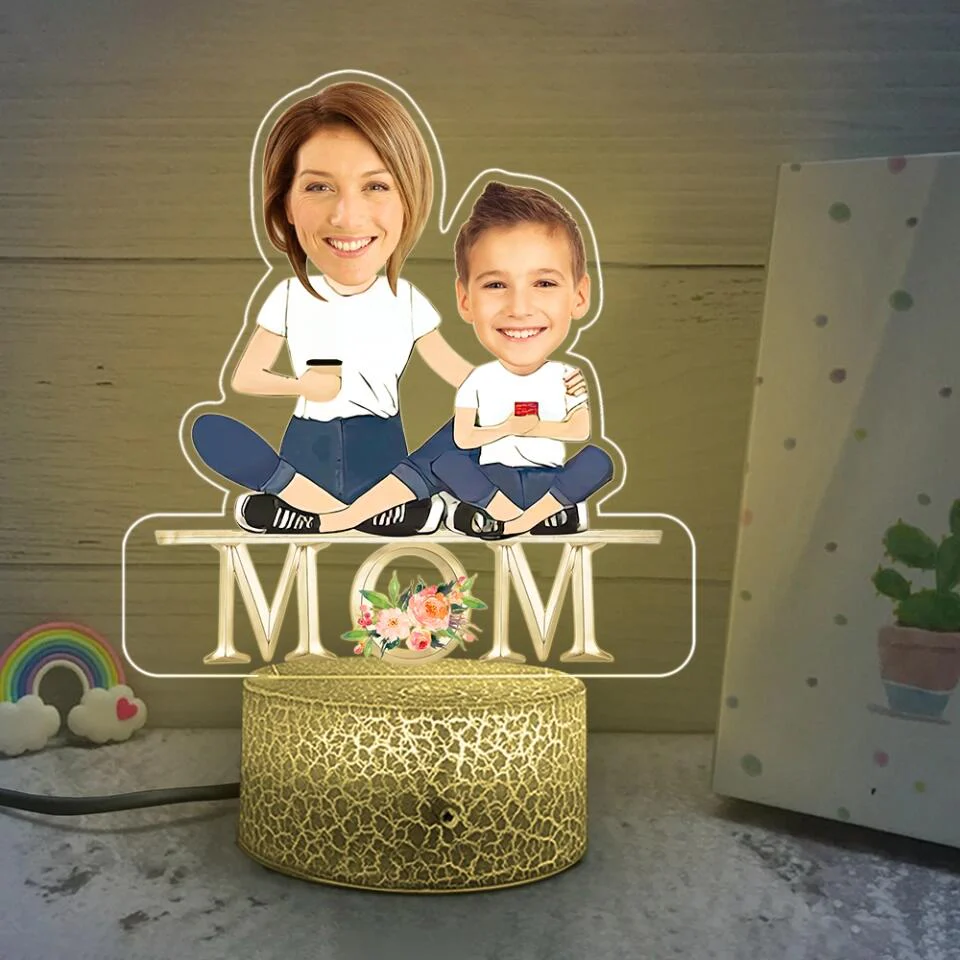 Mom And Kid At A Happy Place Personalized Printed Night Light - Image 6